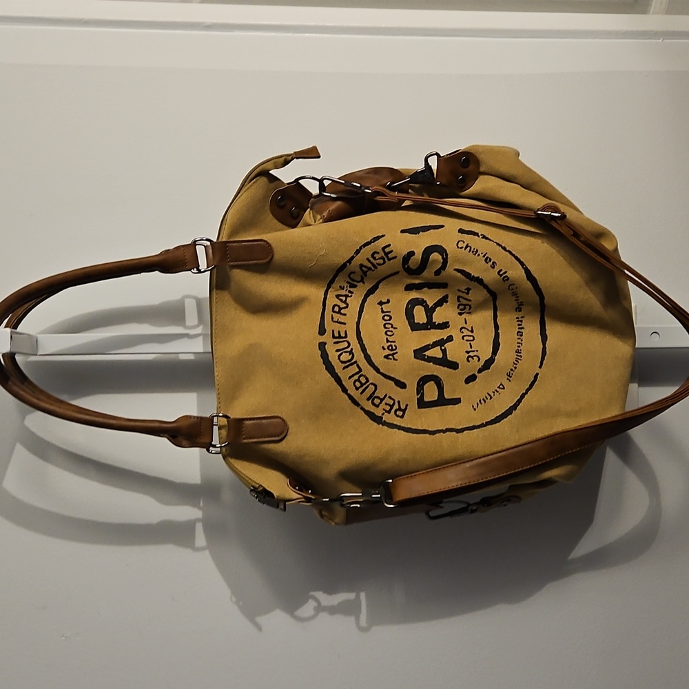 Paris Republique Canvas Tote Bag Messenger Crossbody Weekender